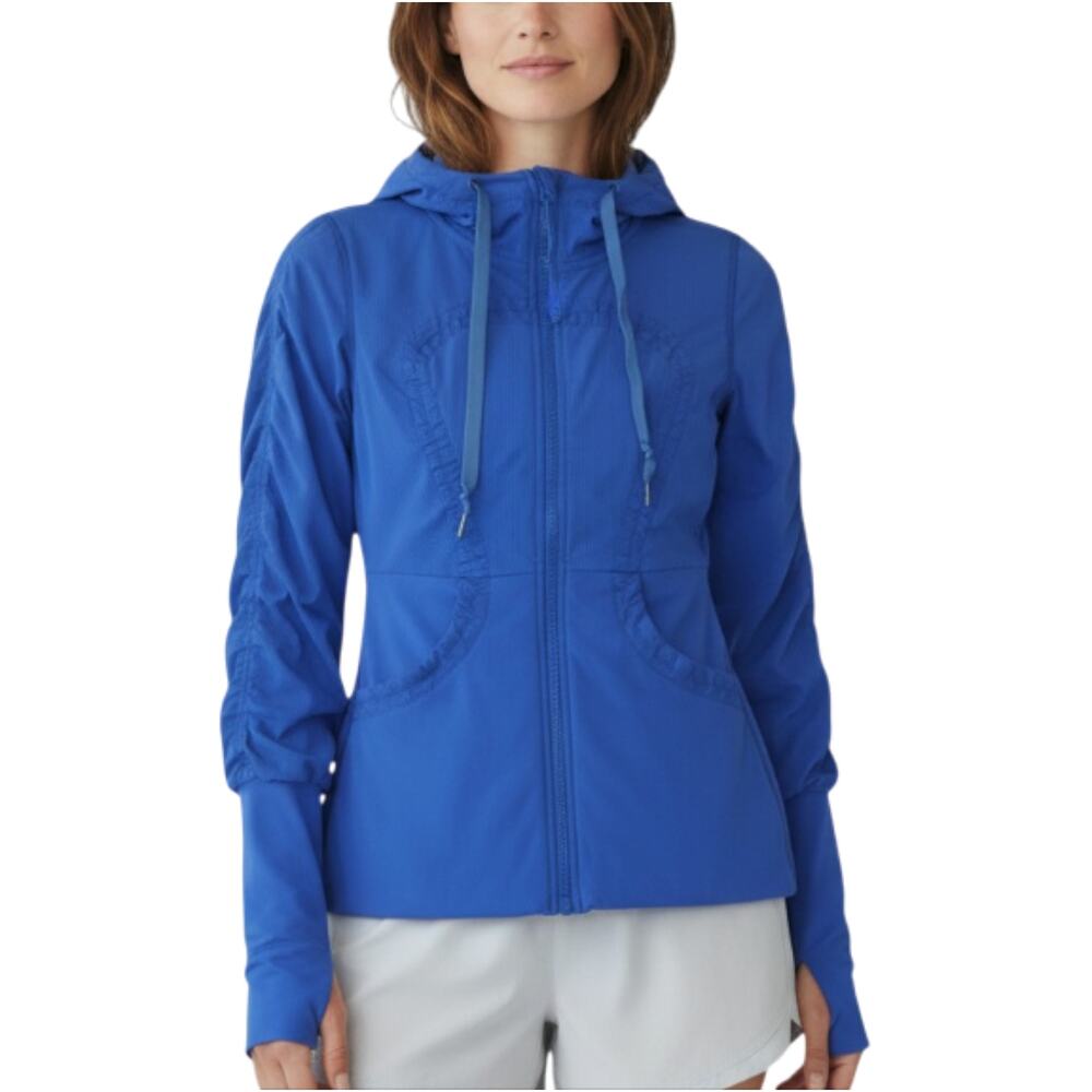 LULULEMON Dance Studio Reversible Full Zip Hooded Jacket III Sz 8 Blue Athletic